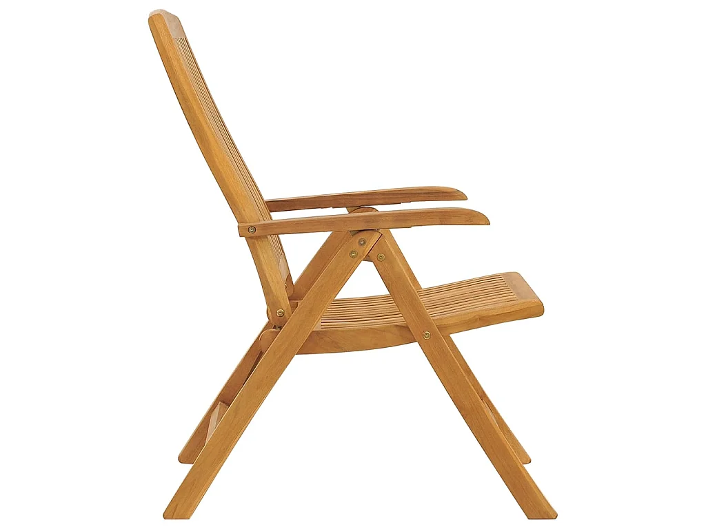 Chaises de jardin inclinables et coussins lot de 8 teck solide