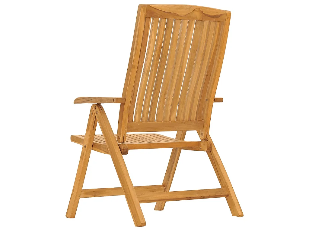 Chaises de jardin inclinables et coussins lot de 8 teck solide