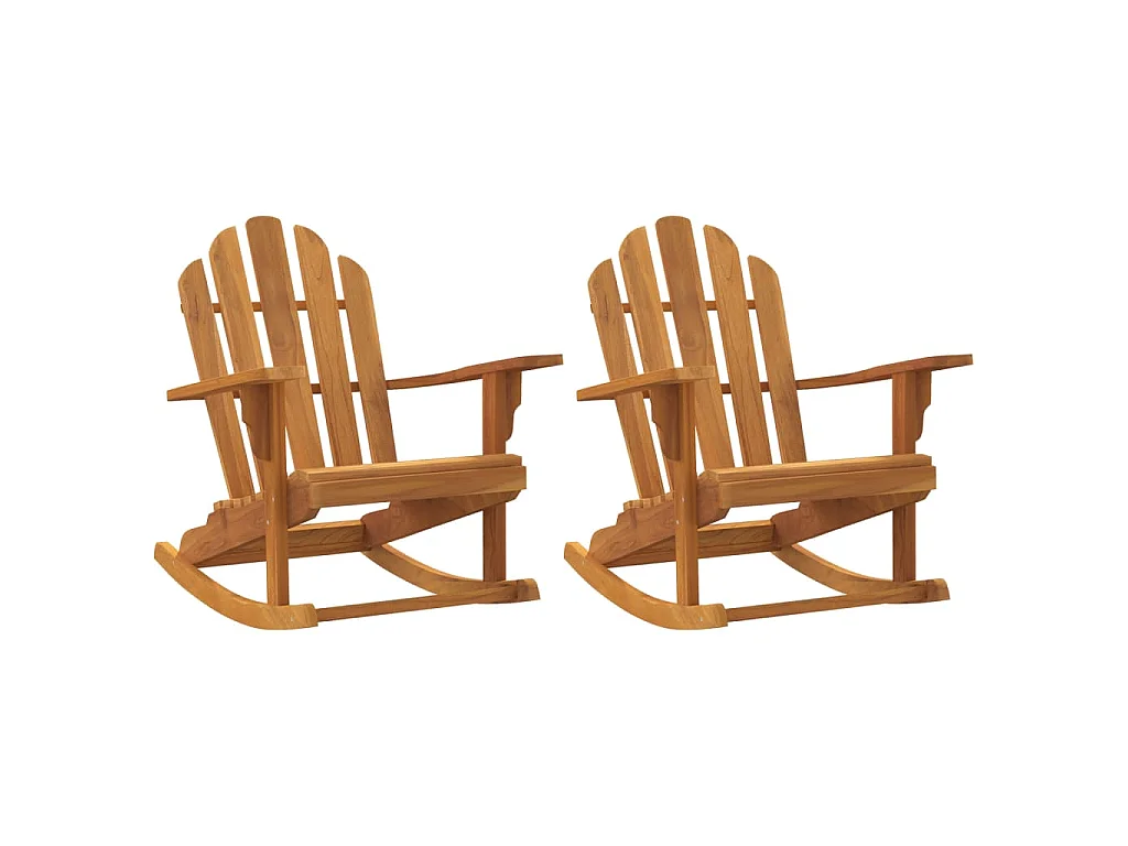 Chaises à bascule de jardin lot de 2 Adirondack teck solide