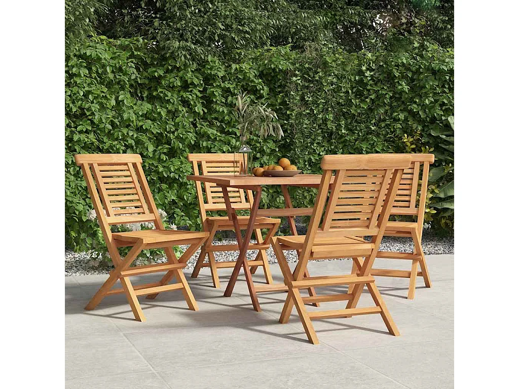 Chaises de jardin pliantes lot de 4 47x63x90cm bois massif teck