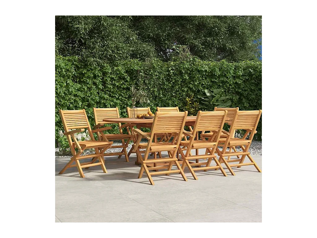 Chaises de jardin pliantes lot de 8 55x62x90cm bois massif teck