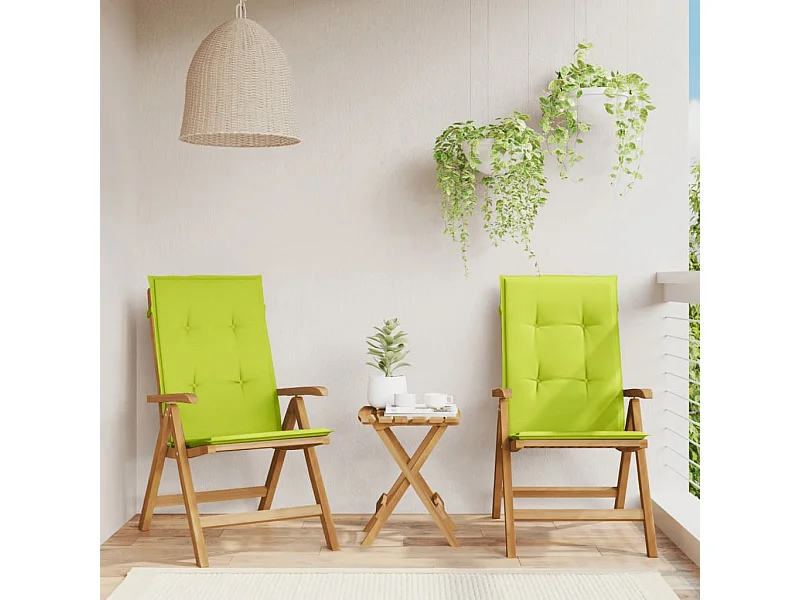 Cadeiras de jardim reclináveis c/ almofadões 2 pcs teca maciça