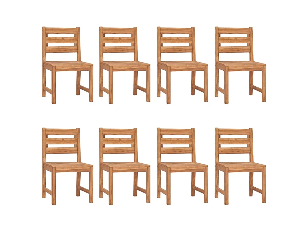 Tuinstoelen 8 st massief teakhout