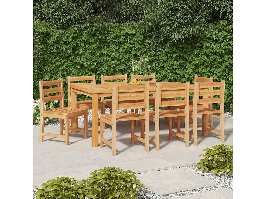 Tuinstoelen 8 st massief teakhout