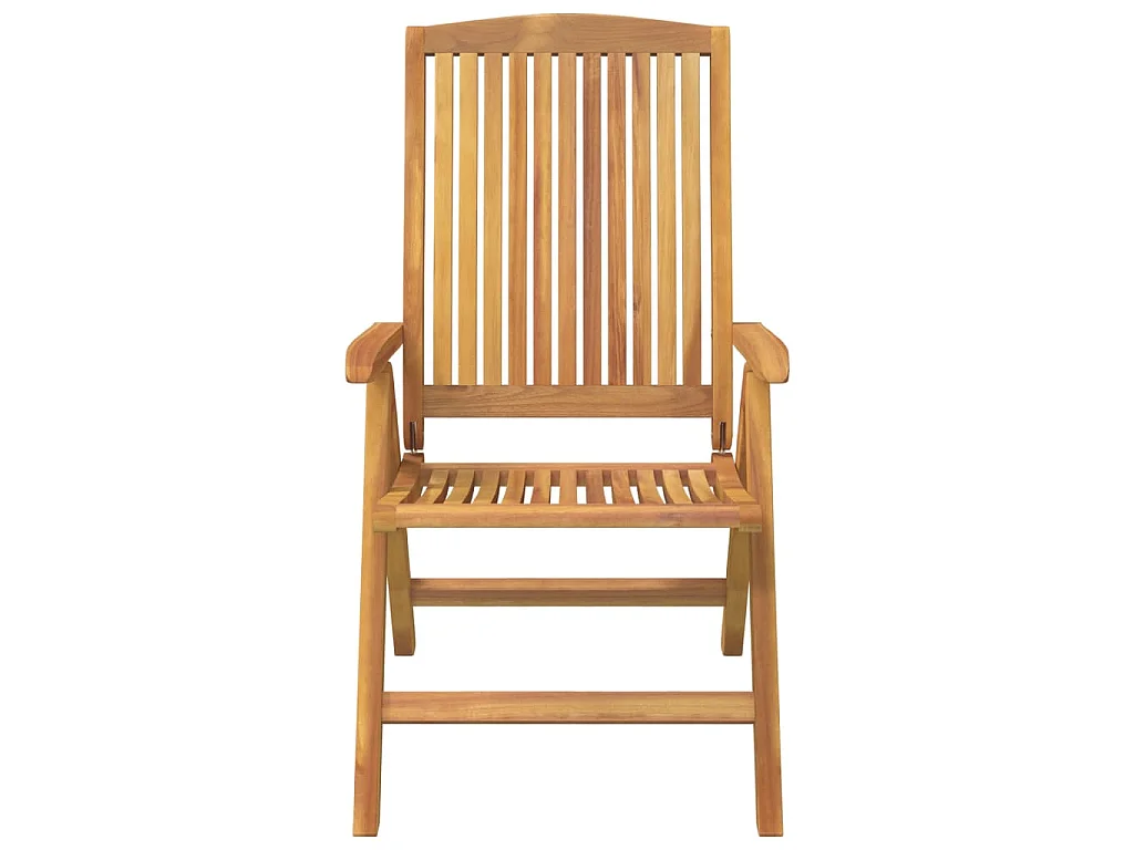 Tuinstoelen 4 st verstelbaar met kussens massief teakhout