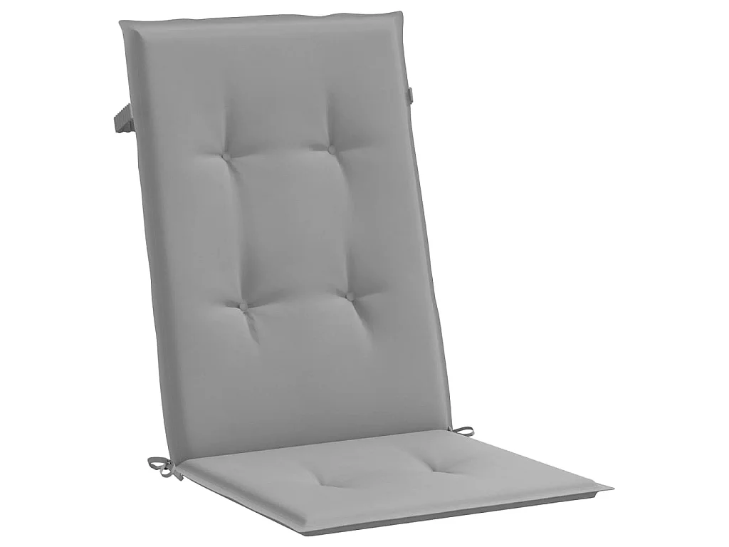 Fauteuils pliants inclinables avec coussins 4 pcs teck massif