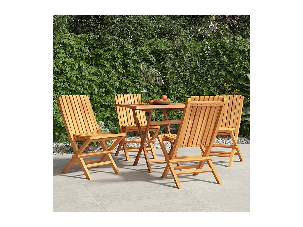 Chaises de jardin pliantes lot de 4 47x47x89cm bois massif teck