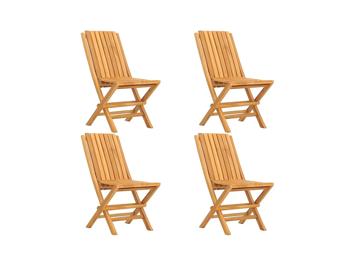 Chaises de jardin pliantes lot de 4 47x47x89cm bois massif teck