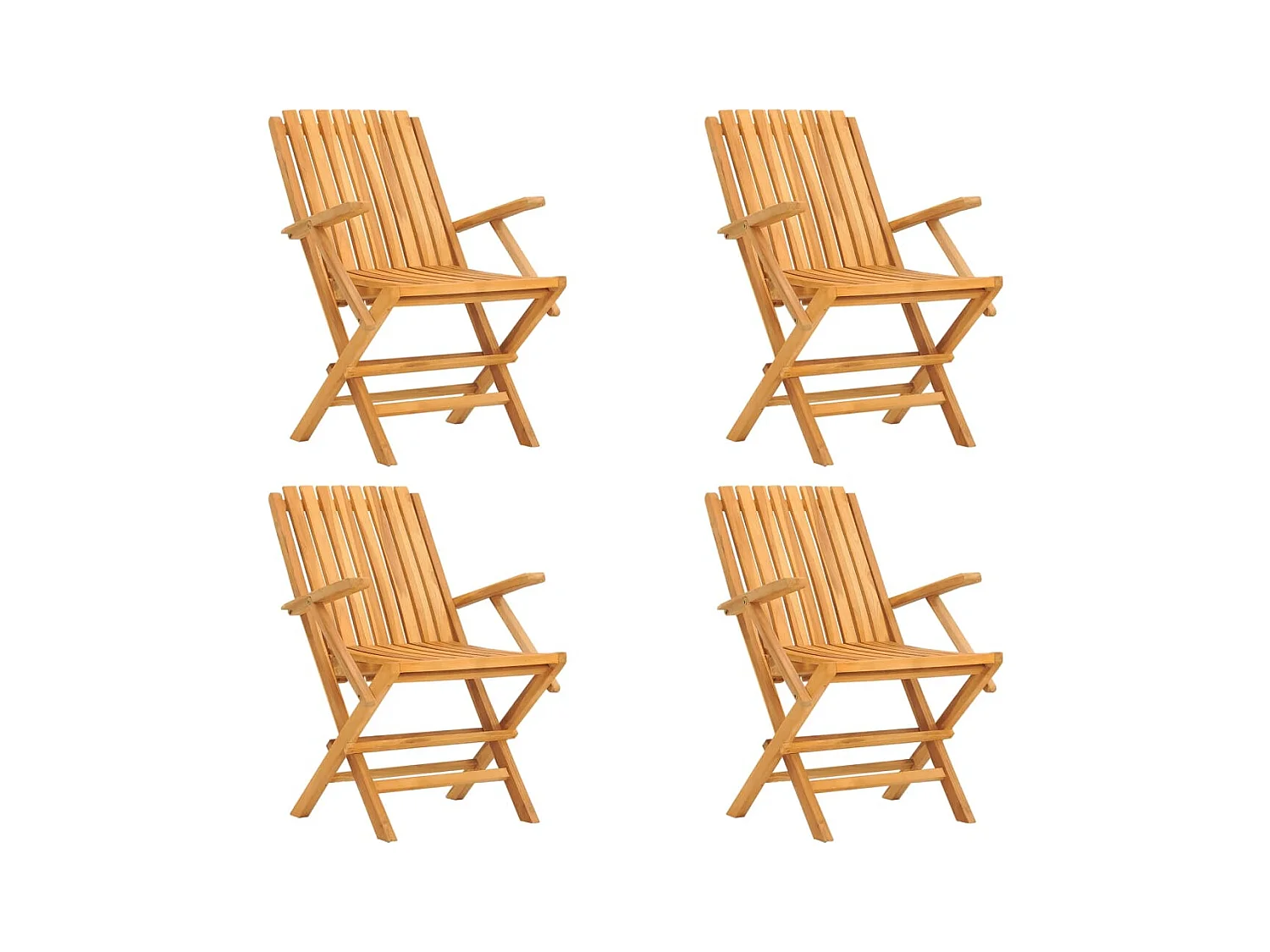 Chaises de jardin pliantes lot de 4 61x67x90cm bois massif teck
