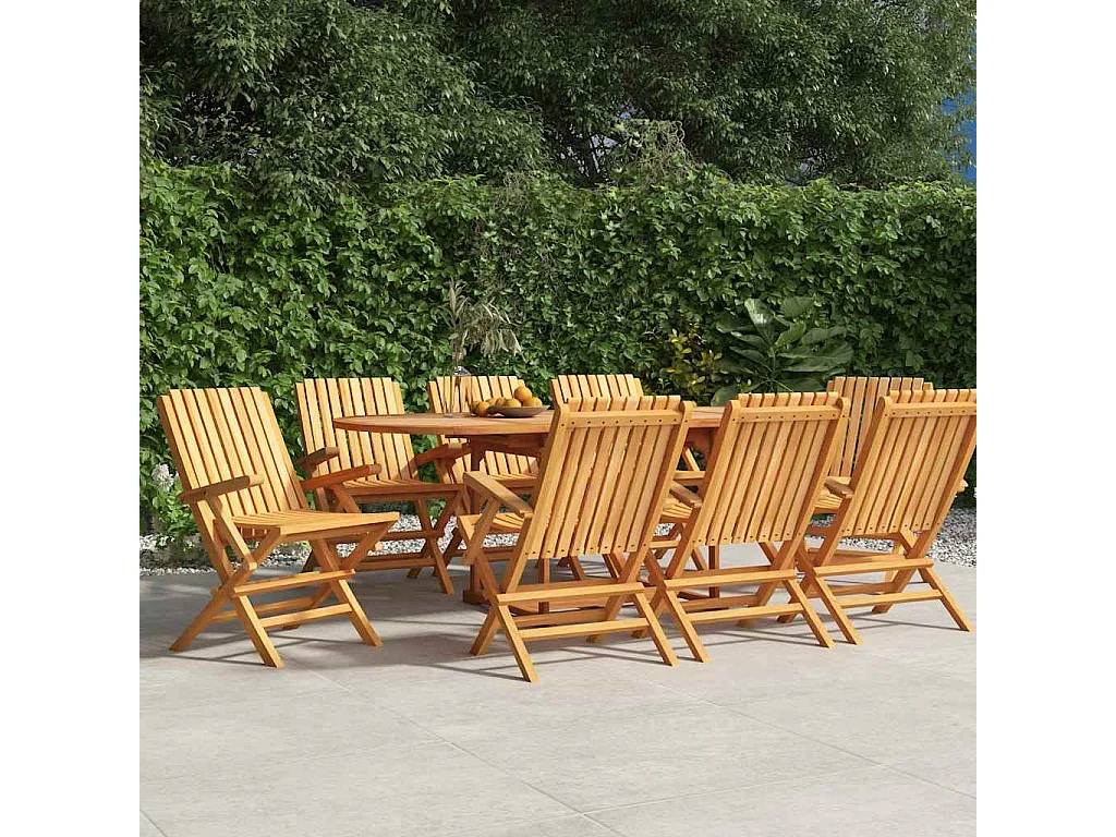 Chaises de jardin pliantes lot de 8 61x67x90cm bois massif teck
