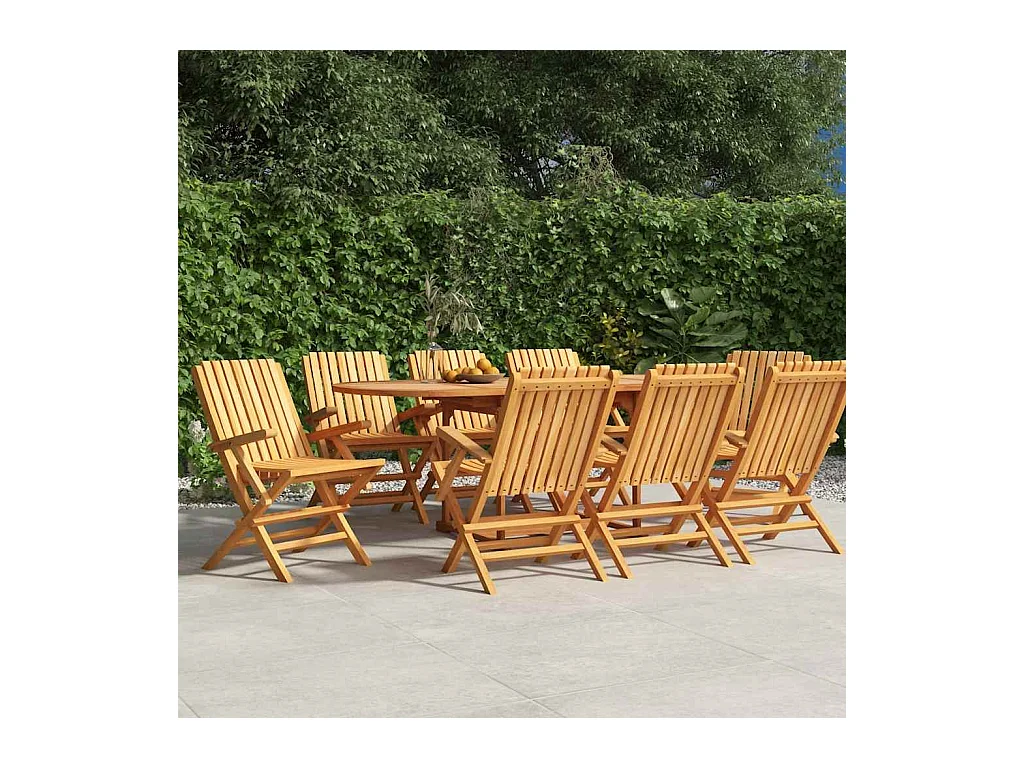 Chaises de jardin pliantes lot de 8 61x67x90cm bois massif teck