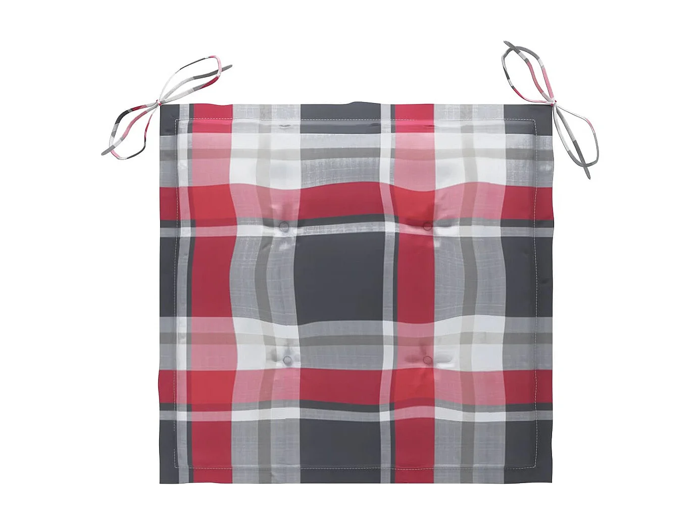 Cadeiras jardim c/ almofadões xadrez vermelho 2 pcs teca maciça