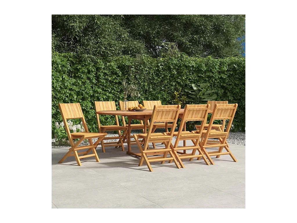 Chaises de jardin pliantes lot de 8 47x61x90cm bois massif teck