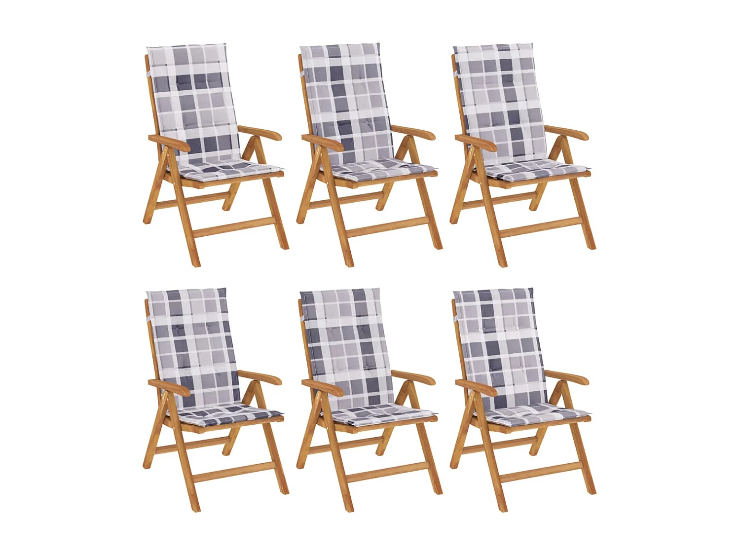 Gartenstühle mit Kissen 6 Stk. Massivholz Teak