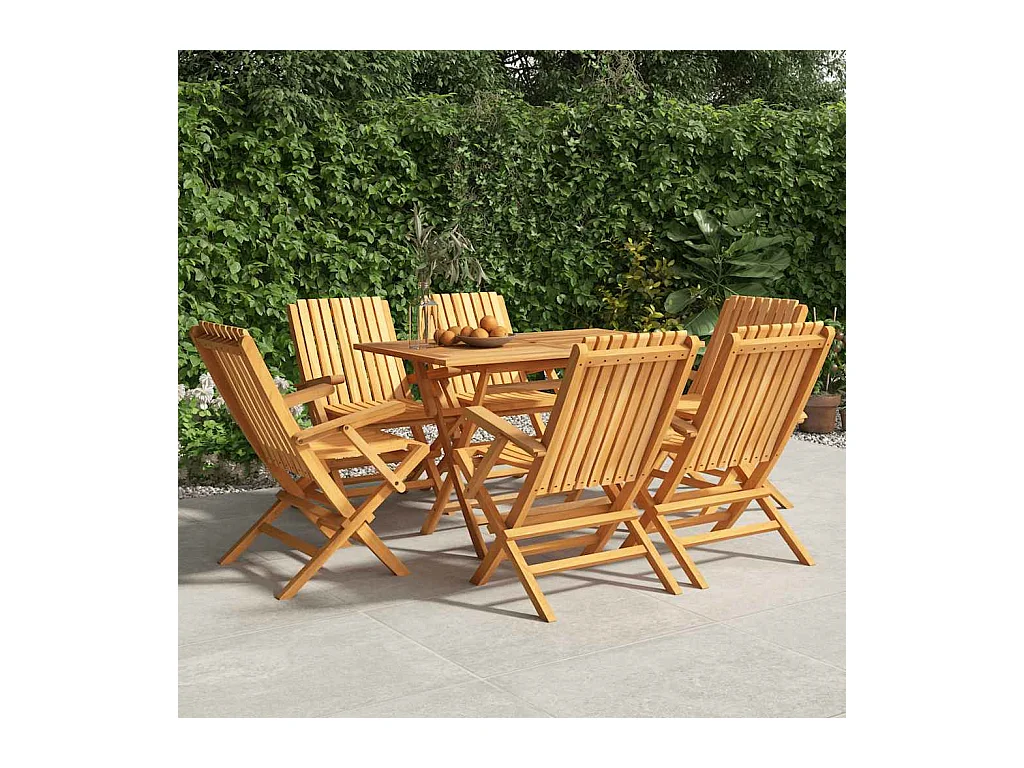 Chaises de jardin pliantes lot de 6 61x67x90cm bois massif teck