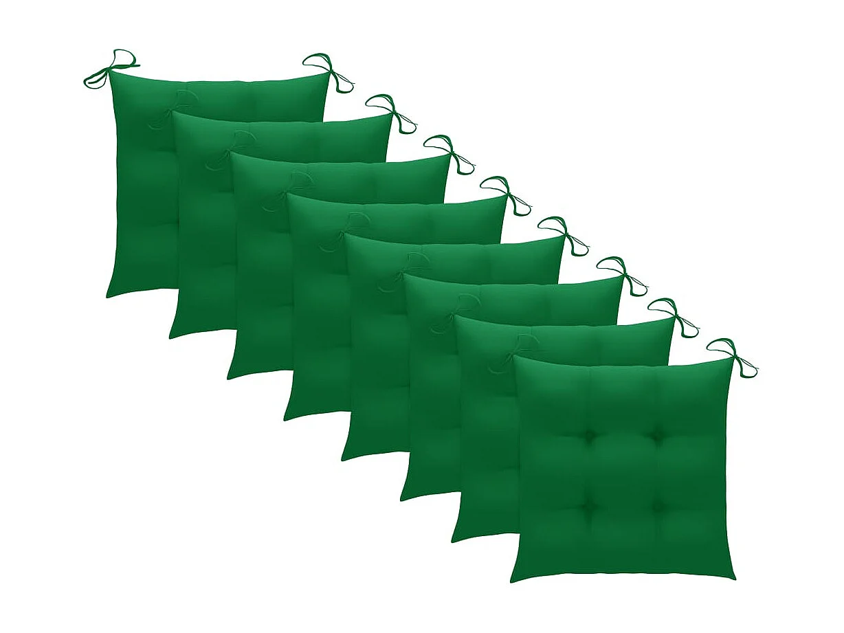 Chaises pliables de jardin avec coussins lot de 8 Teck solide