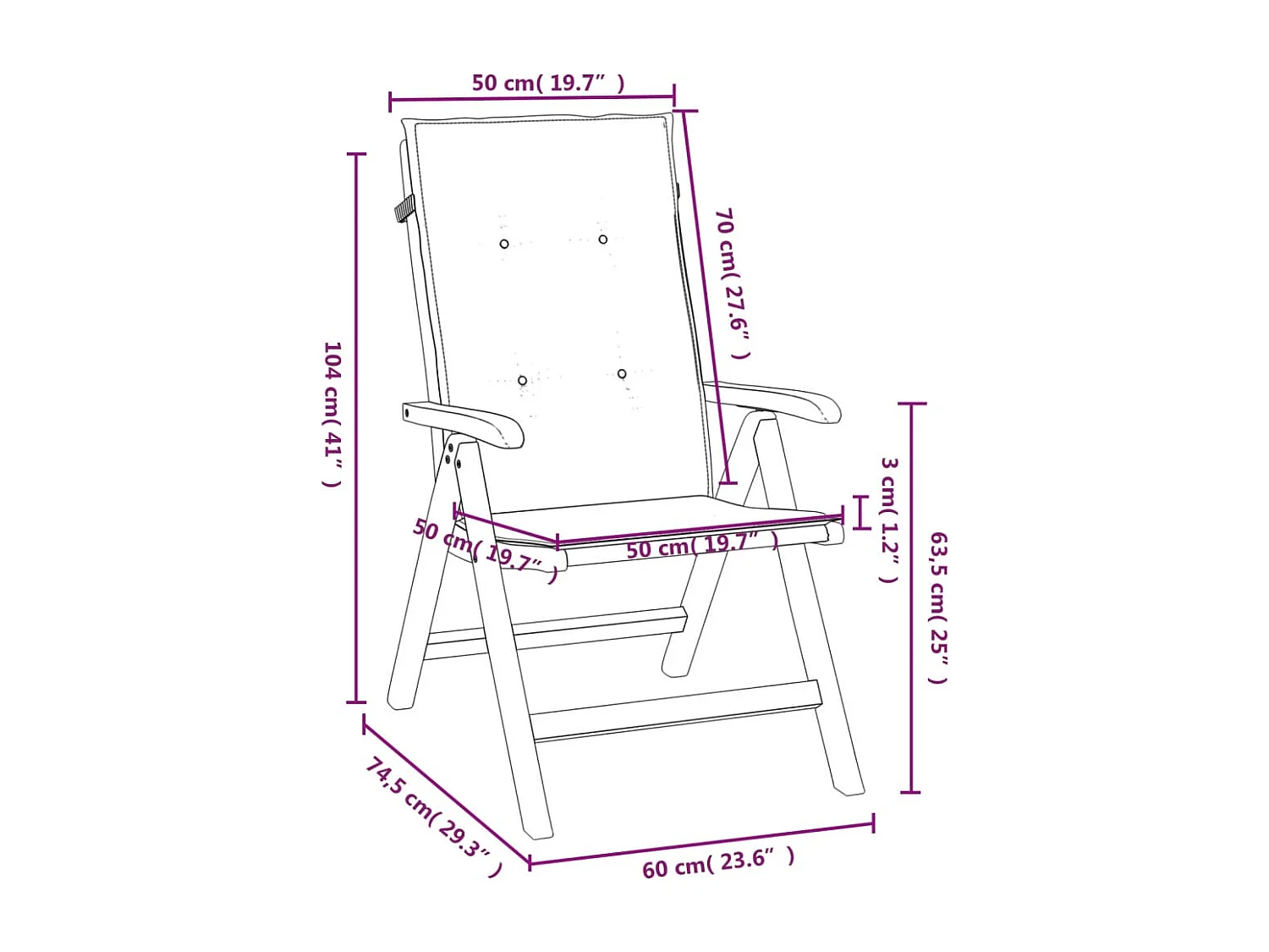 Tuinstoelen 8 st verstelbaar met kussens massief teakhout