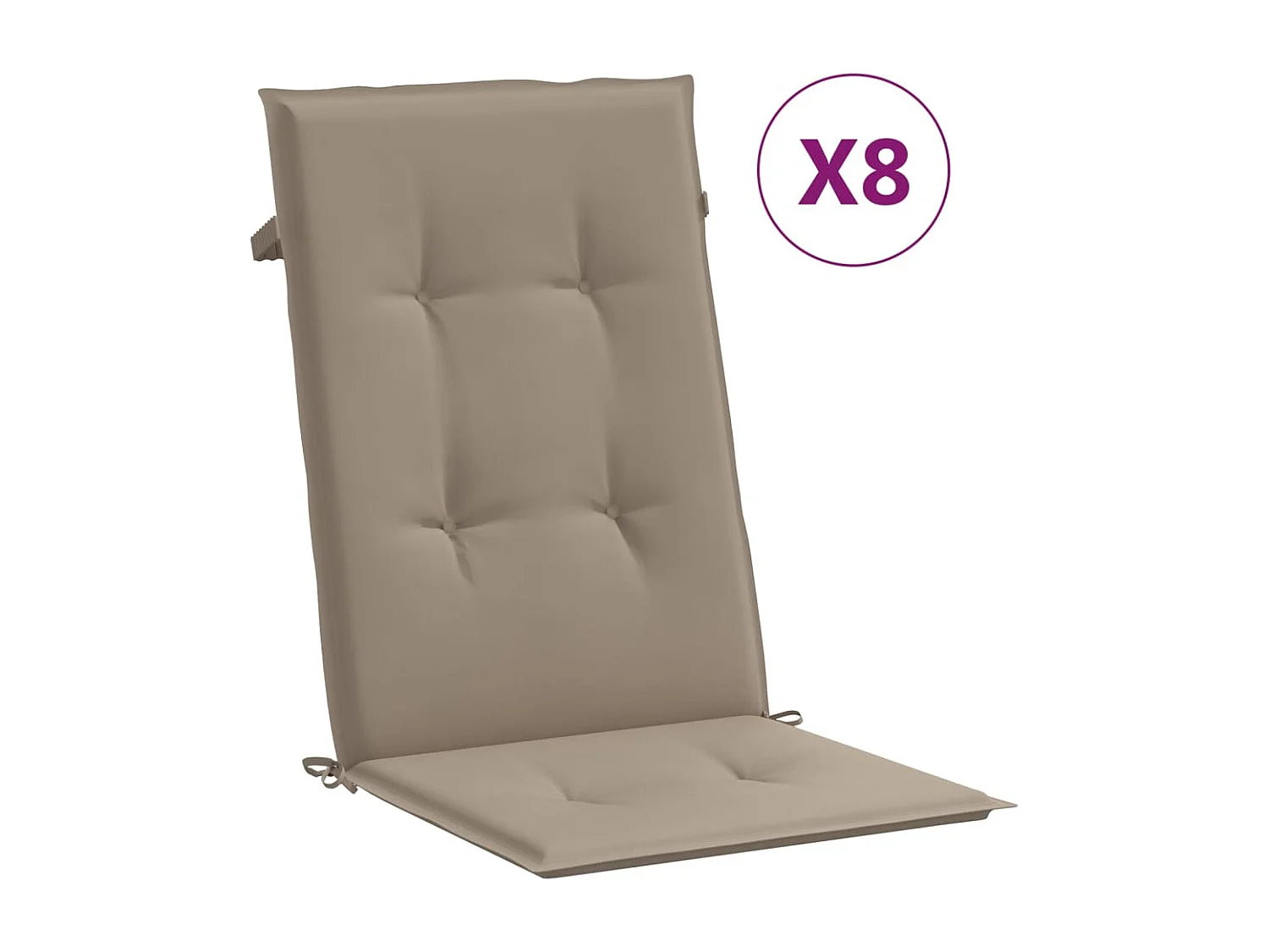 Tuinstoelen 8 st verstelbaar met kussens massief teakhout