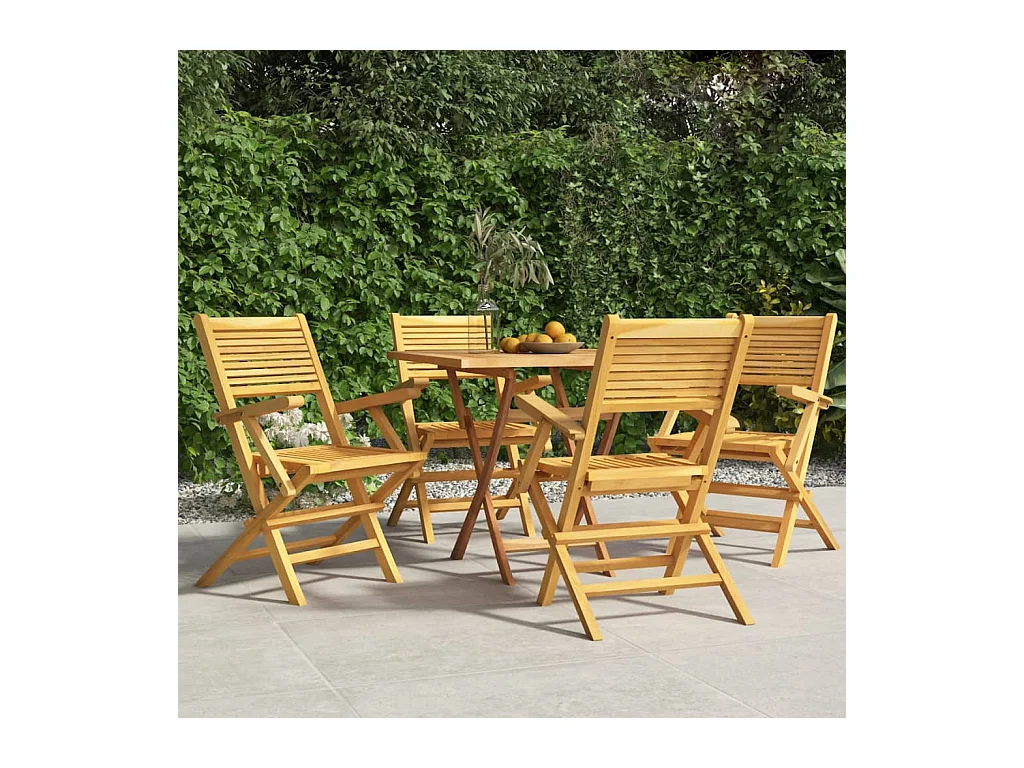 Chaises de jardin pliantes lot de 4 55x62x90cm bois massif teck