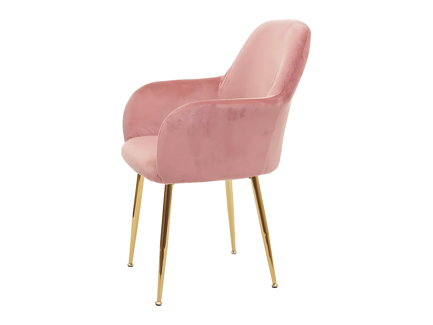 Eetkamerstoel MCW-F18,  fluweel antiek roze, gouden poten