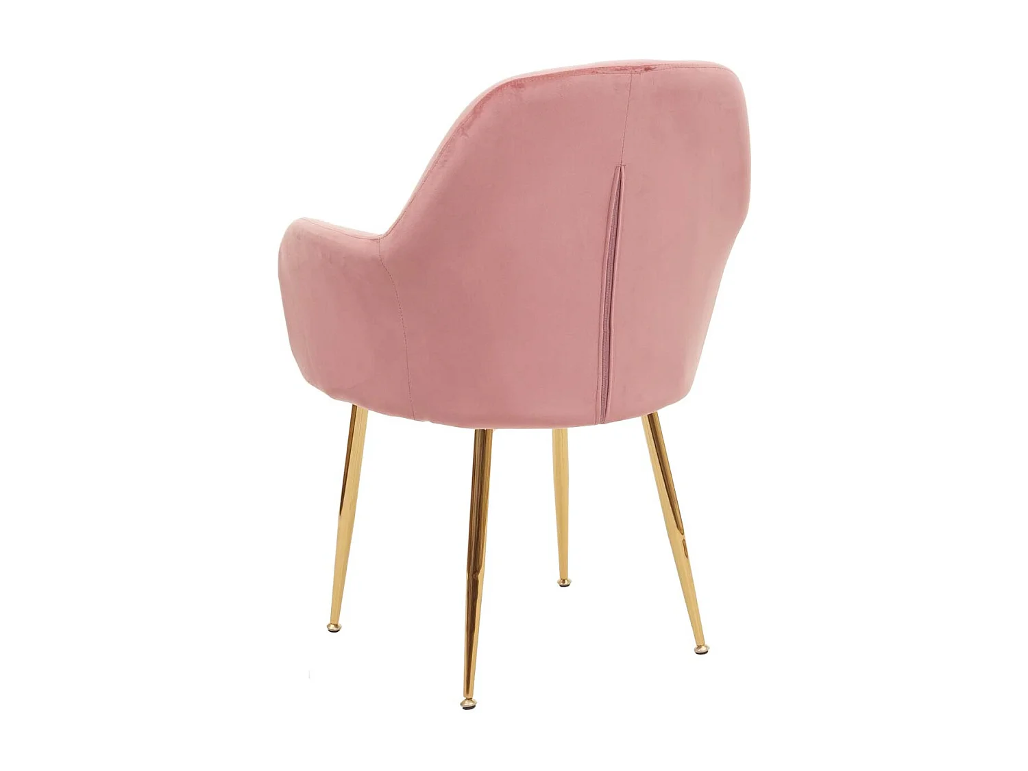 Silla de comedor MCW-F18,  terciopelo rosa viejo, patas doradas