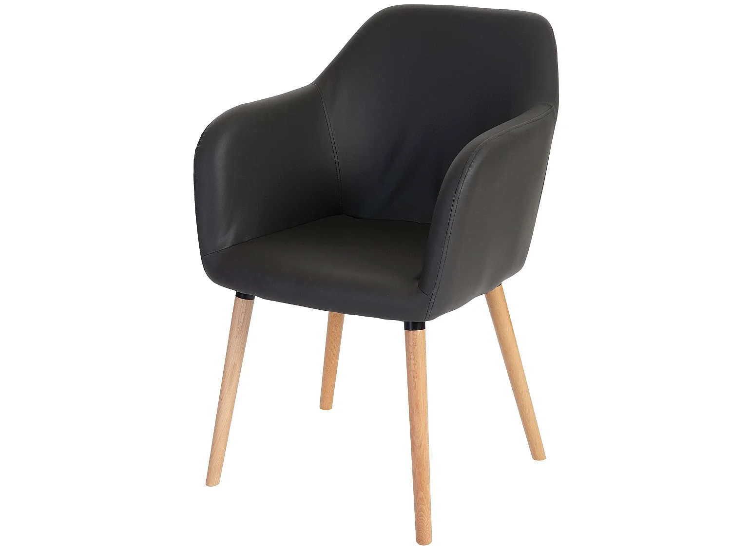 Eetkamerstoel Vaasa T381,  kunstleer, grijs, lichte poten