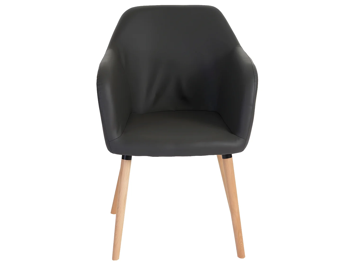 Eetkamerstoel Vaasa T381,  kunstleer, grijs, lichte poten