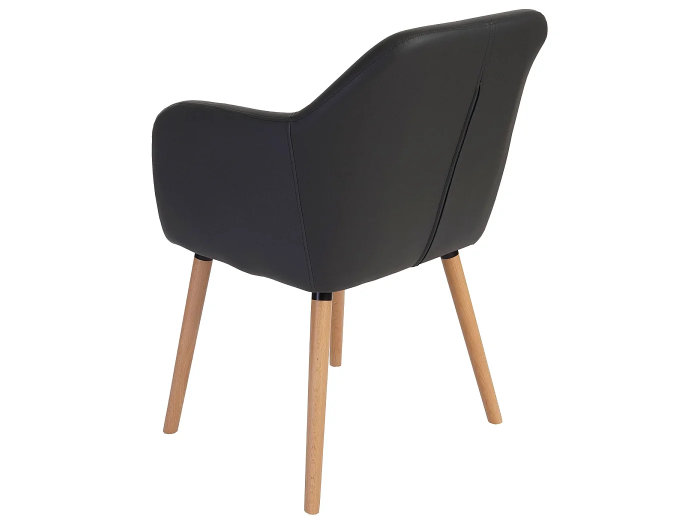 Eetkamerstoel Vaasa T381,  kunstleer, grijs, lichte poten