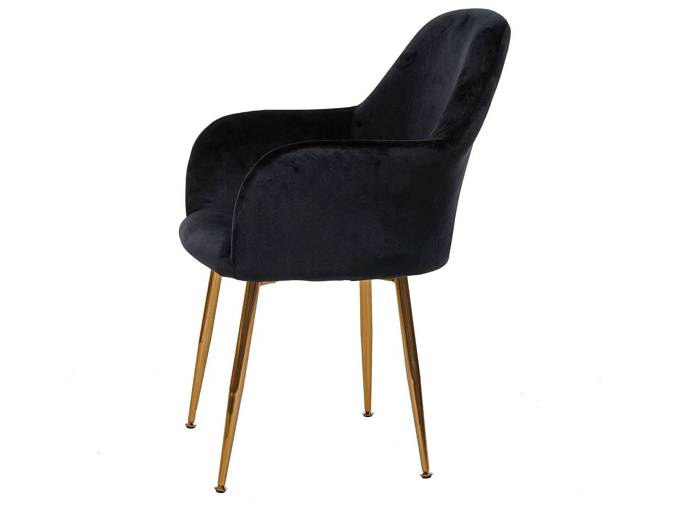 Chaise de salle à manger MCW-F18,  velours noir, pieds dorés