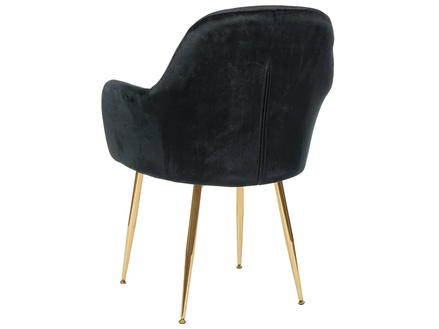 Chaise de salle à manger MCW-F18,  velours noir, pieds dorés