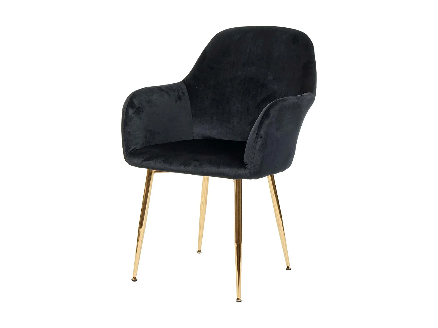 Chaise de salle à manger MCW-F18,  velours noir, pieds dorés