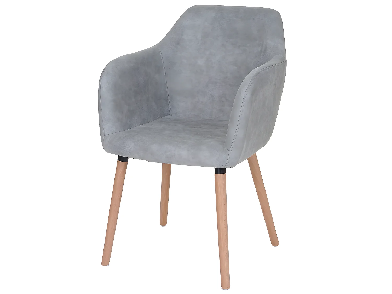 Serie Malmoe sedia sala da pranzo T381 legno massiccio ~ tessuto grigio chiaro