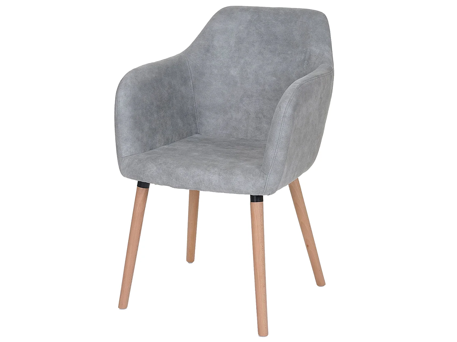 Serie Malmoe sedia sala da pranzo T381 legno massiccio ~ tessuto grigio chiaro