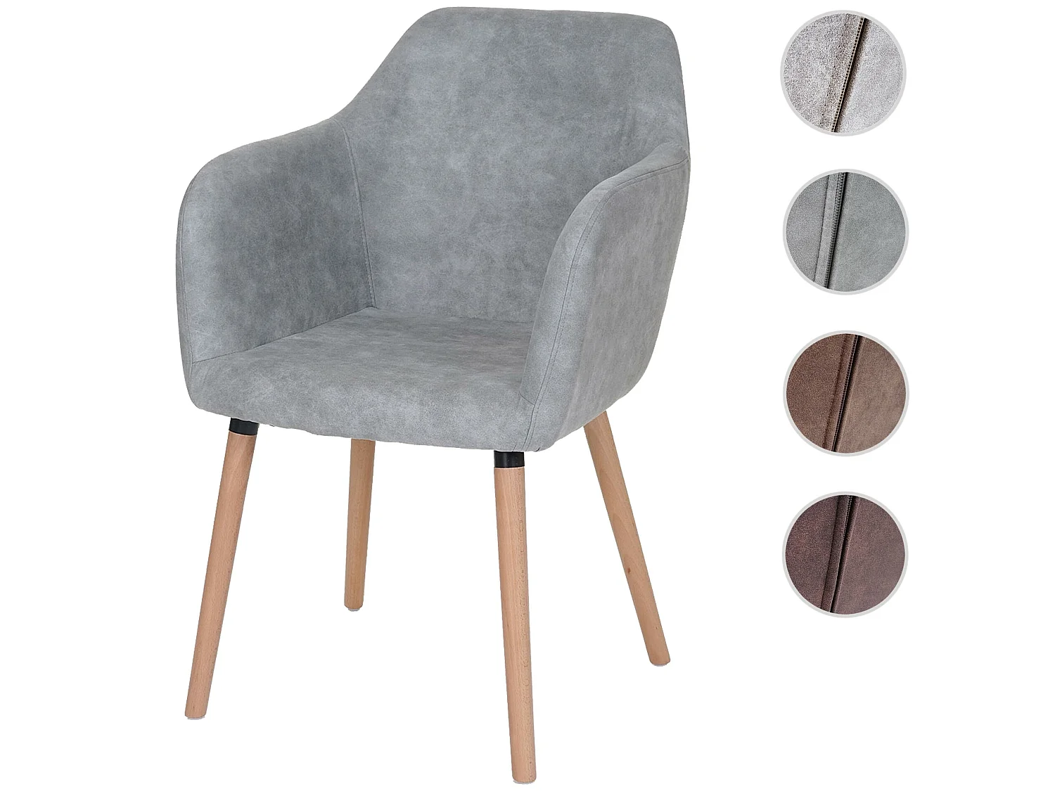 Chaise de salle à manger Vaasa T381,  tissu, vintage gris béton