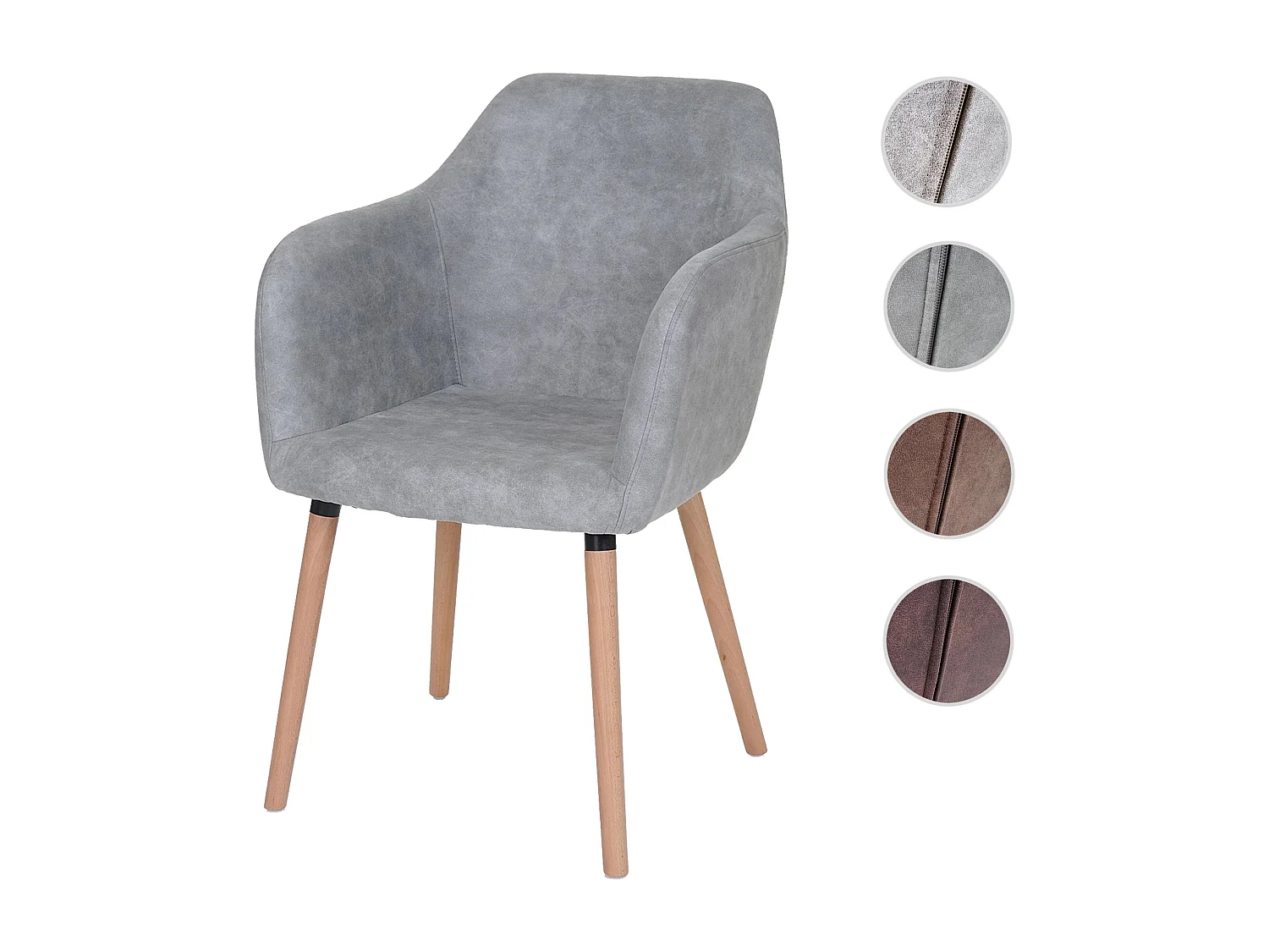 Chaise de salle à manger Vaasa T381,  tissu, vintage gris béton