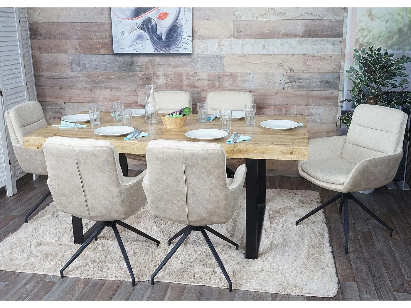 Eetkamerstoel MCW-K32,  crème-beige