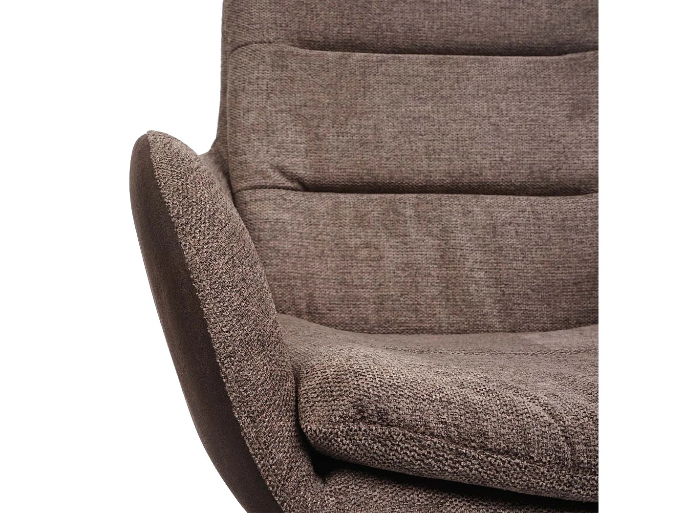 Sedia poltroncina girevole con braccioli elegante imbottita MCW-K32 tessuto marrone marrone scuro