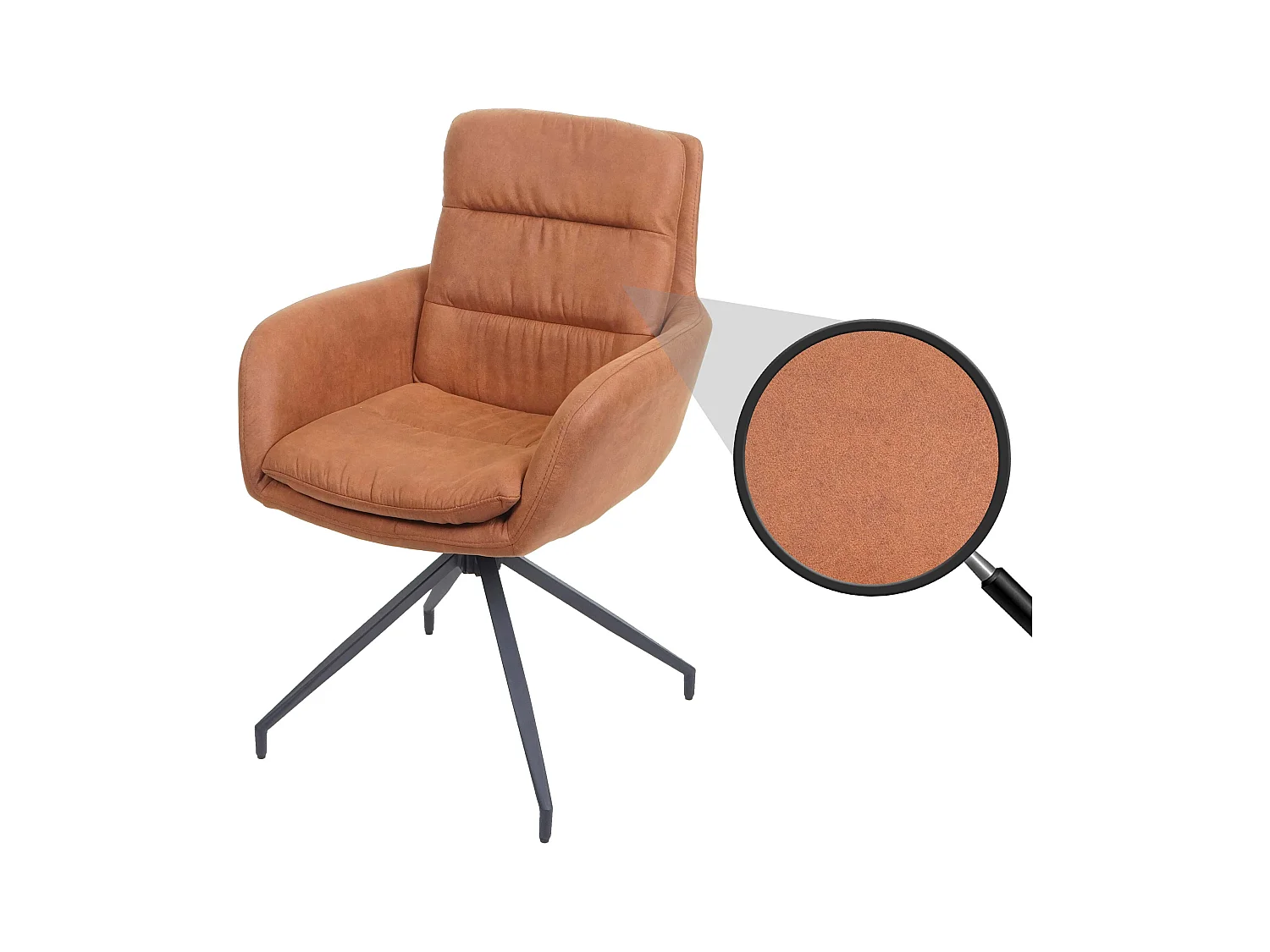 Chaise de salle à manger MCW-K32,  aspect daim marron