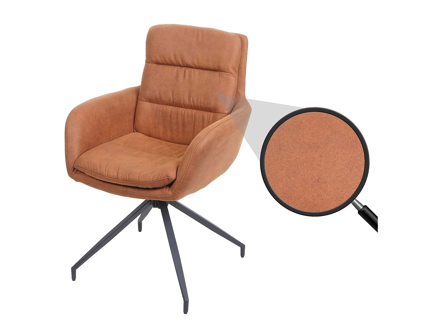 Eetkamerstoel MCW-K32,  suède look bruin