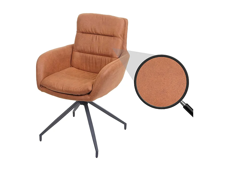 Chaise de salle à manger MCW-K32,  aspect daim marron