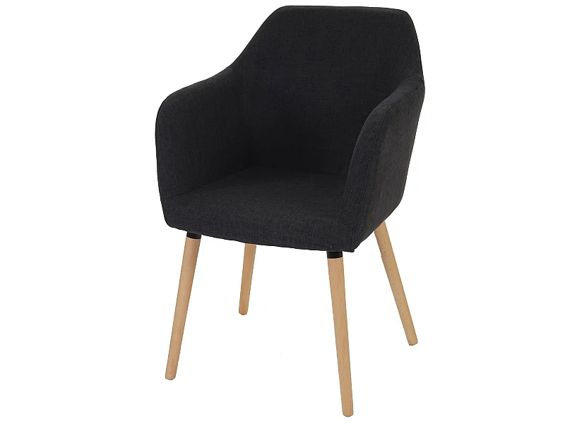 Chaise de salle à manger Vaasa T381,  tissu, gris foncé