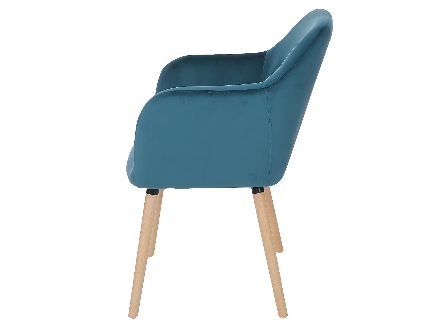 Cadeira de jantar Vaasa T381,  veludo, azul petróleo, pernas claras