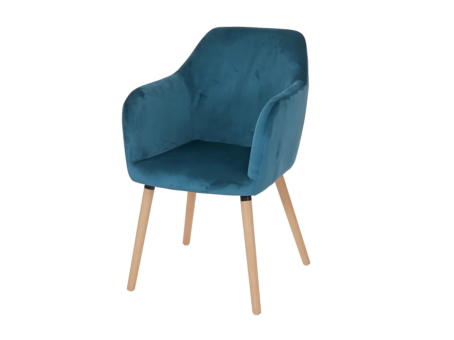 Chaise de salle à manger Vaasa T381,  velours, bleu pétrole