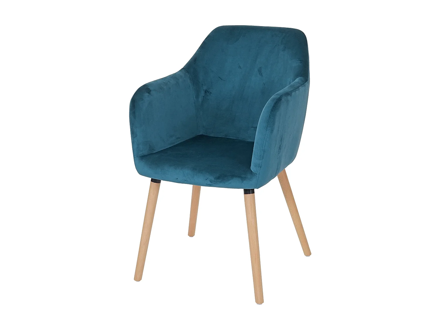 Chaise de salle à manger Vaasa T381,  velours, bleu pétrole