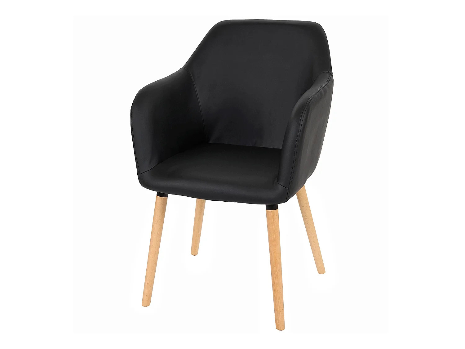 Chaise de salle à manger Vaasa T381,  similicuir, noir