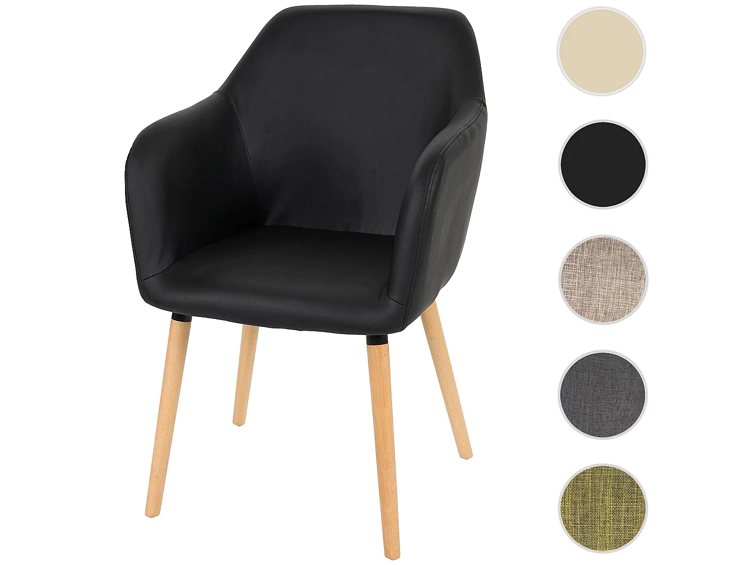 Chaise de salle à manger Vaasa T381,  similicuir, noir