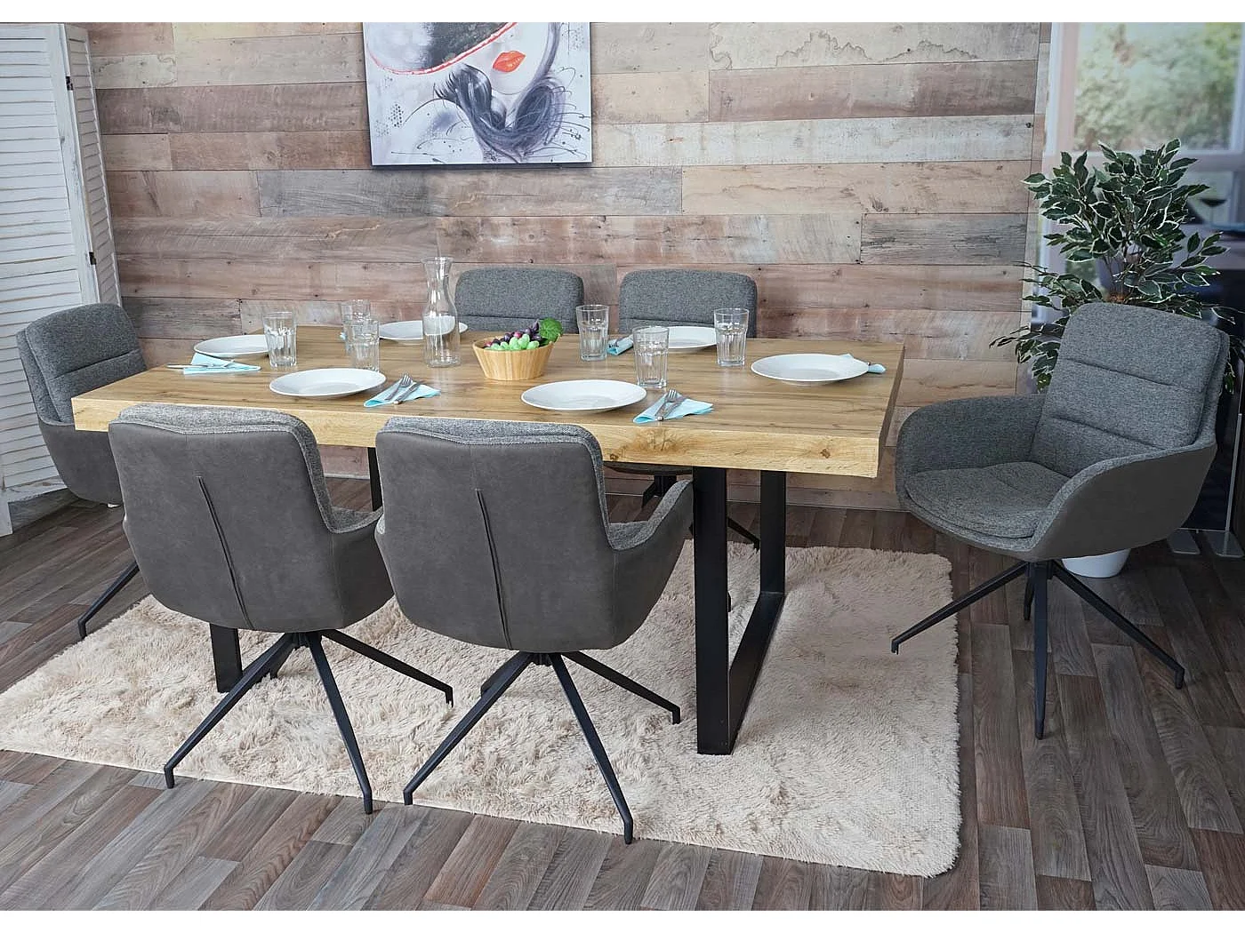 Chaise de salle à manger MCW-K32,  gris-gris foncé