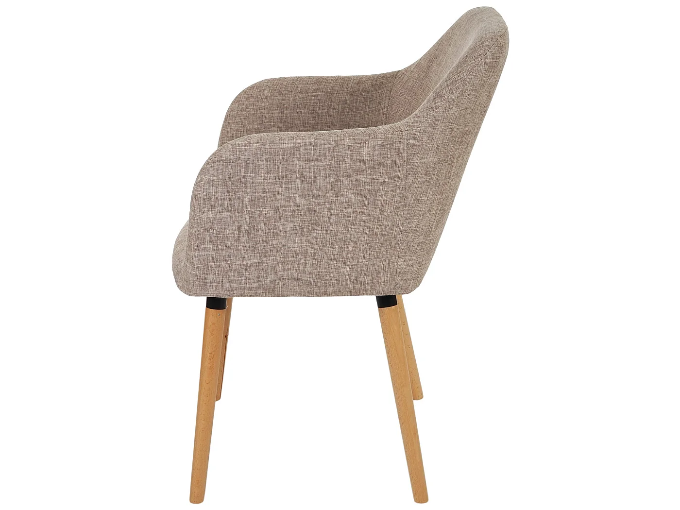 Serie Malmoe sedia sala da pranzo T381 legno massiccio ~ tessuto beige