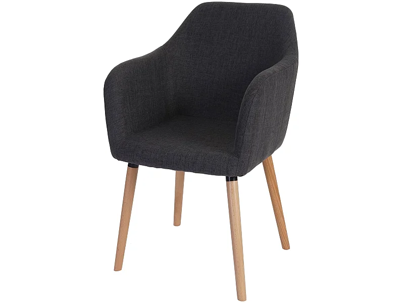 Esszimmerstuhl Vaasa T381, Textil, grau, helle Beine