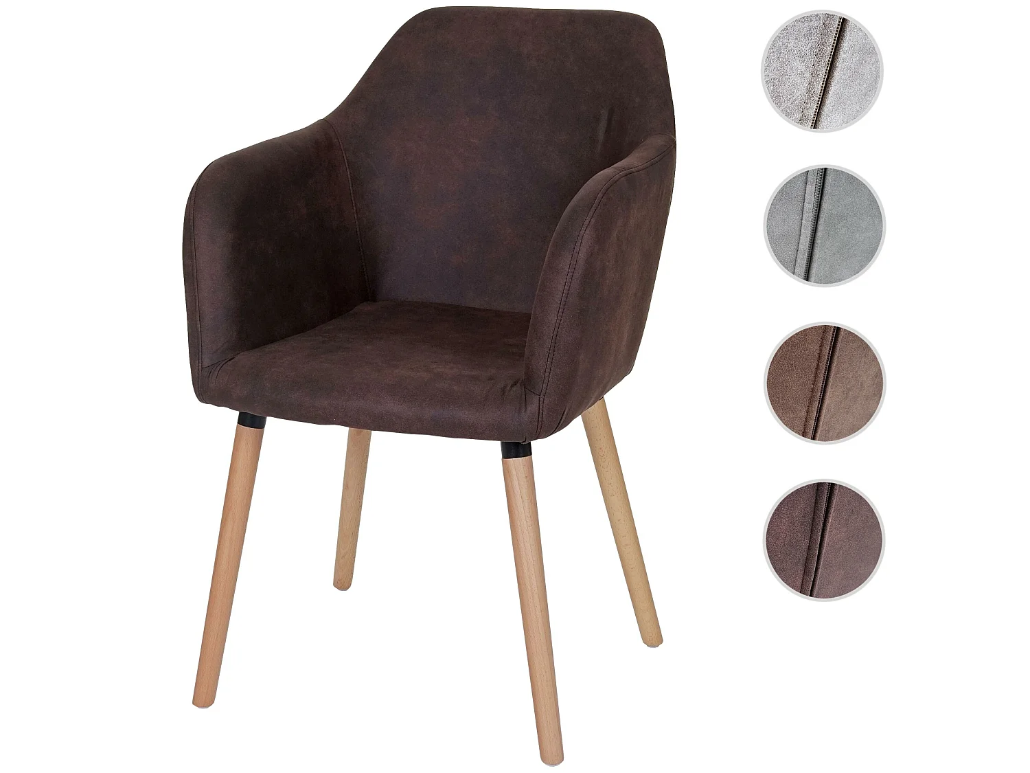 Chaise de salle à manger Vaasa T381,  tissu, vintage marron foncé